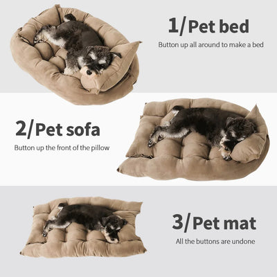 Multifunction Dog Bed Mat 3 IN 1 Dogs Cat Sleeping Bed Sofa Warm Winter