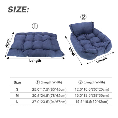 Multifunction Dog Bed Mat 3 IN 1 Dogs Cat Sleeping Bed Sofa Warm Winter