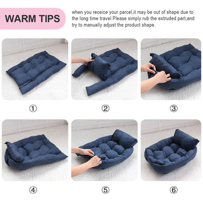 Multifunction Dog Bed Mat 3 IN 1 Dogs Cat Sleeping Bed Sofa Warm Winter