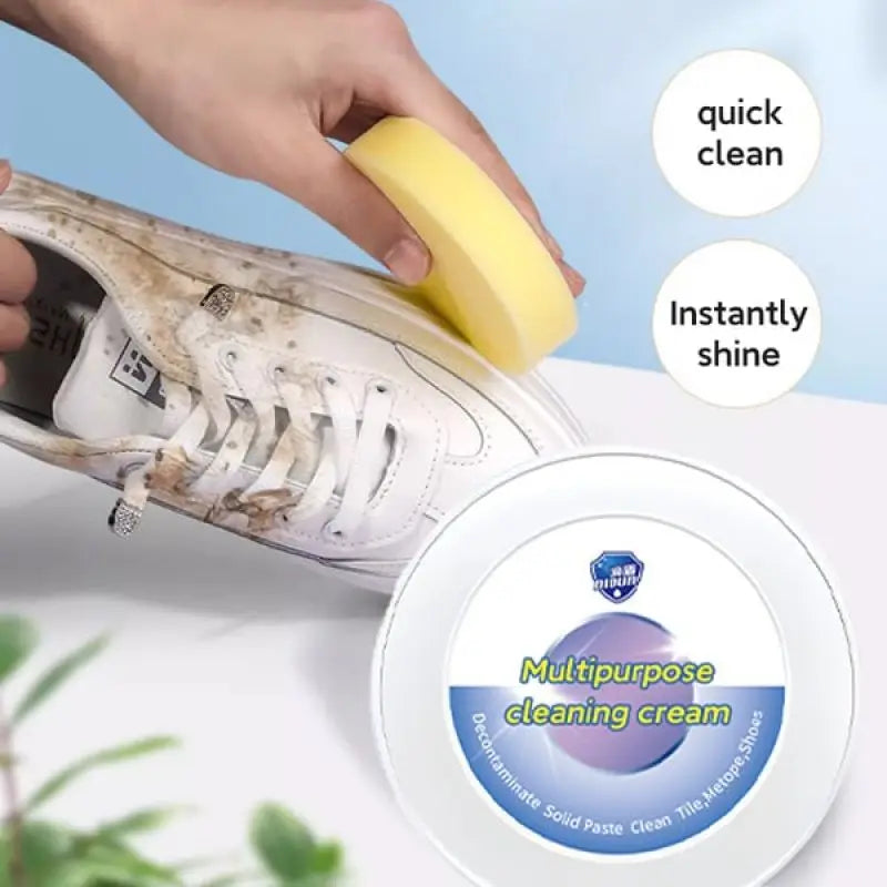260g Multi-functional White Shoe Cleaning Cream – Stain Remover with Sponge