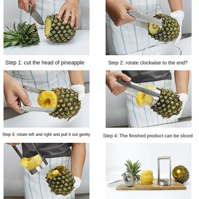 1Pc Stainless Steel Easy to use Pineapple Peeler Accessories Pineapple Slicers Fruit Knife Cutter Corer Slicer Kitchen Tools