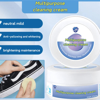 260g Multi-functional White Shoe Cleaning Cream – Stain Remover with Sponge