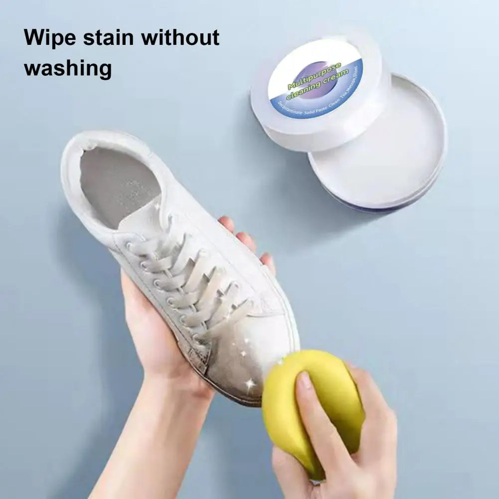 Shoe Cream White Shoe Paste Cream Set with Sponge for Sneaker Polish Stain Removal Multifunctional Trainers Cleaner Kit Quick