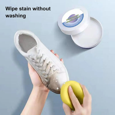 Shoe Cream White Shoe Paste Cream Set with Sponge for Sneaker Polish Stain Removal Multifunctional Trainers Cleaner Kit Quick